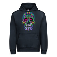 Navy sugar skull Urban Hoodie - FaDigitalArtStudio