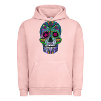 Pigment Salmon sugar skull Urban Hoodie - FaDigitalArtStudio