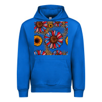Cobalt usa sunflowers seamless pattern Urban Hoodie - HRA Design Shop