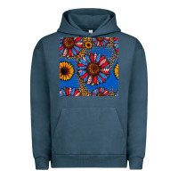 Pigment Midnight Navy usa sunflowers seamless pattern Urban Hoodie - HRA Design Shop
