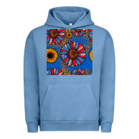 Pigment Pebble Blue usa sunflowers seamless pattern Urban Hoodie - HRA Design Shop