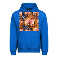 Cobalt american pigs seamless pattern Urban Hoodie - HRA Design Shop