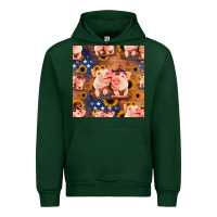 Forest Green american pigs seamless pattern Urban Hoodie - HRA Design Shop