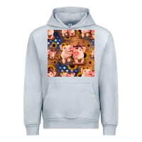 Heather Grey american pigs seamless pattern Urban Hoodie - HRA Design Shop