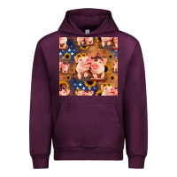 Mauve Wine american pigs seamless pattern Urban Hoodie - HRA Design Shop