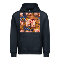 Navy american pigs seamless pattern Urban Hoodie - HRA Design Shop