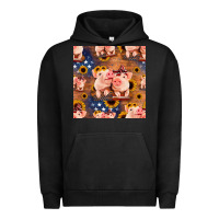 Pigment Black american pigs seamless pattern Urban Hoodie - HRA Design Shop