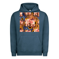 Pigment Midnight Navy american pigs seamless pattern Urban Hoodie - HRA Design Shop
