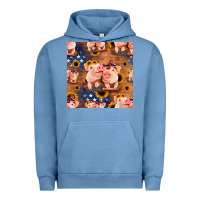Pigment Pebble Blue american pigs seamless pattern Urban Hoodie - HRA Design Shop