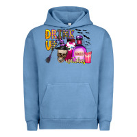 Pigment Pebble Blue drink up witches Urban Hoodie - CowhideDigitalArt