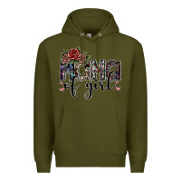 Army Green mama of girl Premium Hoodie - SublimationCraftShop