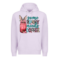 Lilac Some Bunny needs coffee Premium Hoodie - Neo Western
