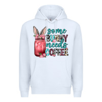 White Some Bunny needs coffee Premium Hoodie - Neo Western