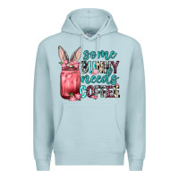Blue Mist Some Bunny needs coffee Premium Hoodie - Neo Western