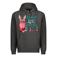 Charcoal Heather Some Bunny needs coffee Premium Hoodie - Neo Western