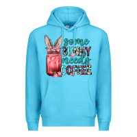 Ocean Blue Some Bunny needs coffee Premium Hoodie - Neo Western