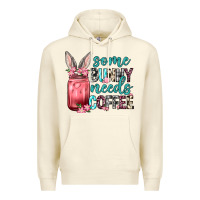 Sandshell Some Bunny needs coffee Premium Hoodie - Neo Western