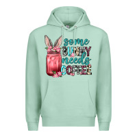 Seafoam Some Bunny needs coffee Premium Hoodie - Neo Western