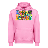 Fuchsia Pink happy easter with eggs Urban Hoodie - Neo Western