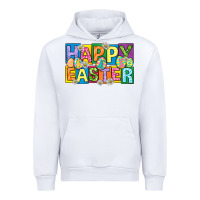 White happy easter with eggs Urban Hoodie - Neo Western