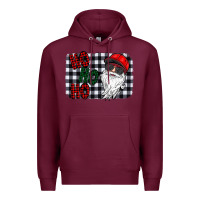 Burgundy ho ho ho Premium Hoodie - CowhideDigitalArt