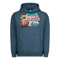 Pigment Midnight Navy Happy Easter Day rodeo Easter Day Urban Hoodie - CowGirlArtShop