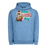 Pigment Pebble Blue Happy Easter Day rodeo Easter Day Urban Hoodie - CowGirlArtShop