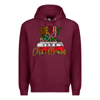 Burgundy merry christmas Premium Hoodie - CowhideDigitalArt