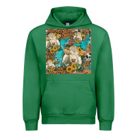 Emerald sunflowers charolais cow seamless pattern Urban Hoodie - HRA Design Shop