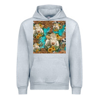 Heather Grey sunflowers charolais cow seamless pattern Urban Hoodie - HRA Design Shop