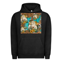 Sunflowers Charolais Cow Seamless Pattern Urban Hoodie | Teevron