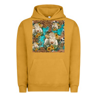 Pigment Peanut Butter sunflowers charolais cow seamless pattern Urban Hoodie - HRA Design Shop