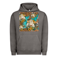 Pigment Tornado sunflowers charolais cow seamless pattern Urban Hoodie - HRA Design Shop