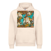 Sandshell sunflowers charolais cow seamless pattern Urban Hoodie - HRA Design Shop