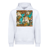 White sunflowers charolais cow seamless pattern Urban Hoodie - HRA Design Shop