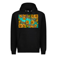 Black western sunflowers skinny metal can holder Premium Hoodie - HRA Design Shop