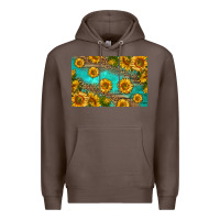 Coffee western sunflowers skinny metal can holder Premium Hoodie - HRA Design Shop