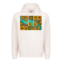 Pale Pink western sunflowers skinny metal can holder Premium Hoodie - HRA Design Shop