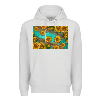 Dove Grey western sunflowers skinny metal can holder Premium Hoodie - HRA Design Shop