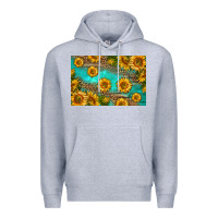 Western Sunflowers Skinny Metal Can Holder Premium Hoodie | Teevron