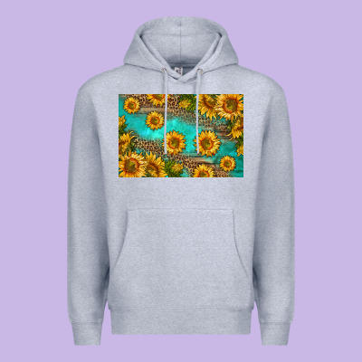 Western Sunflowers Skinny Metal Can Holder Premium Hoodie Designed By Hra Design Shop
