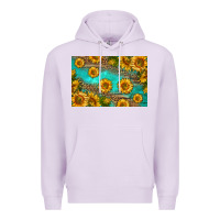 Lilac western sunflowers skinny metal can holder Premium Hoodie - HRA Design Shop