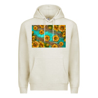 Oatmeal Heather western sunflowers skinny metal can holder Premium Hoodie - HRA Design Shop