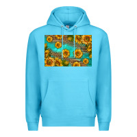 Ocean Blue western sunflowers skinny metal can holder Premium Hoodie - HRA Design Shop