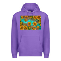 Purple western sunflowers skinny metal can holder Premium Hoodie - HRA Design Shop