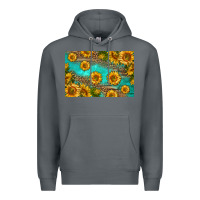 Rock western sunflowers skinny metal can holder Premium Hoodie - HRA Design Shop