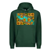 Sports Green western sunflowers skinny metal can holder Premium Hoodie - HRA Design Shop