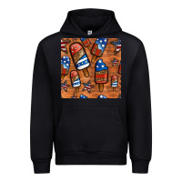 Black patriotic popsicles seamless pattern Urban Hoodie - HRA Design Shop