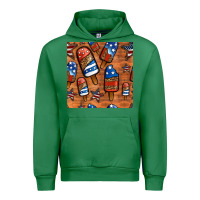 Emerald patriotic popsicles seamless pattern Urban Hoodie - HRA Design Shop