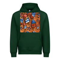 Forest Green patriotic popsicles seamless pattern Urban Hoodie - HRA Design Shop